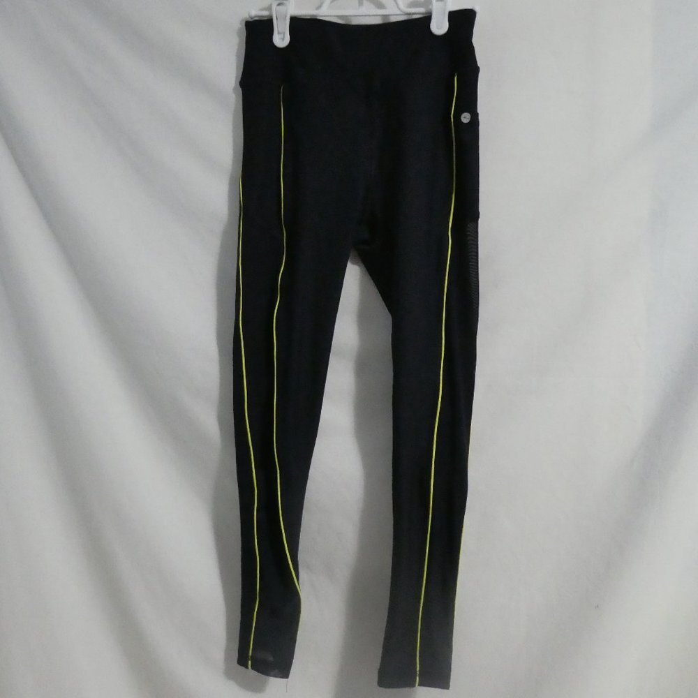 X BY GOTTEX xs, extra small navy leggings with neon stripe & sheer sides, BNWOT
